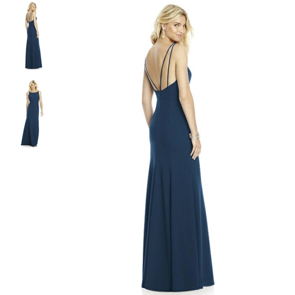 After Six blue bridesmaids dress